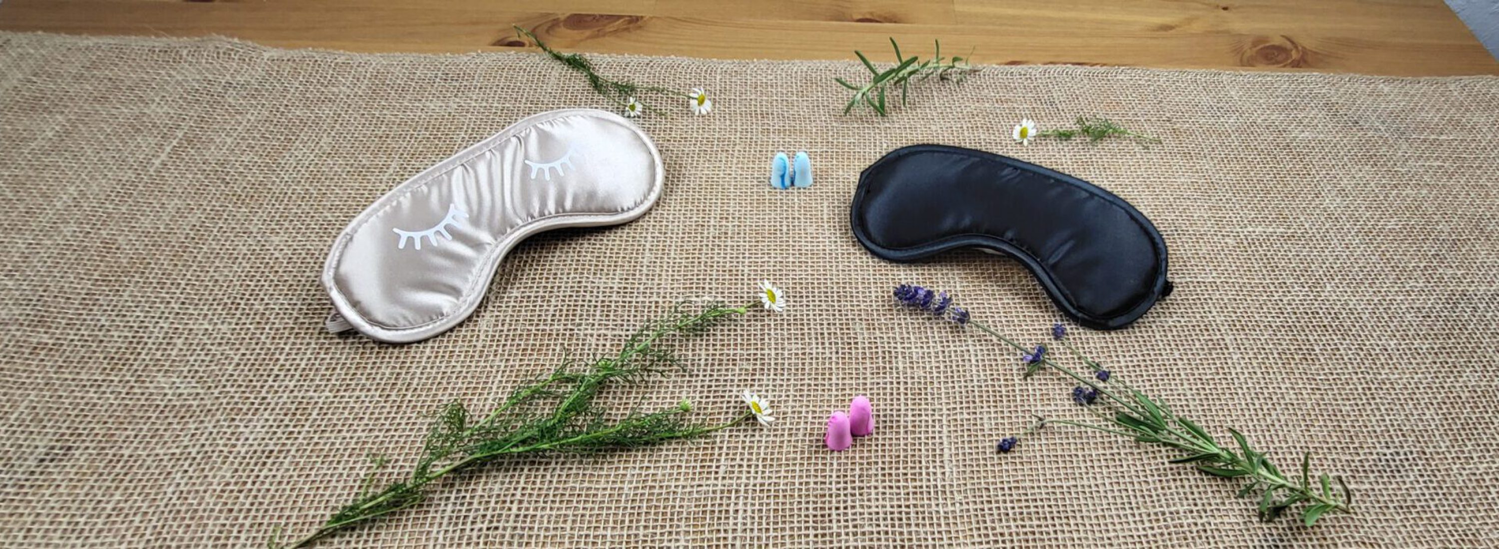 Schlafbrille_Ohrstöpsel_Lavendel_Kamille